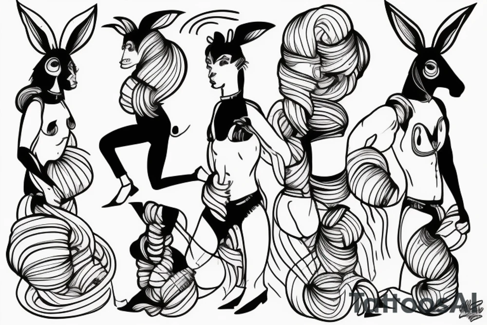 Two strong mules working as a team but struggling to drag something. With no people. Less shading and more line work tattoo idea