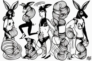 Two strong mules working as a team but struggling to drag something. With no people. Less shading and more line work tattoo idea
