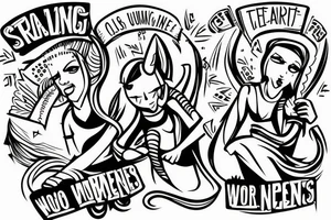 Two strong mules working as a team but struggling to drag something. With no people. Less shading and more line work tattoo idea