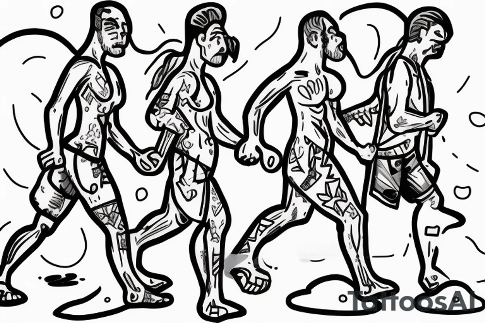 Two strong mules working as a team but struggling to drag something. With no people. Less shading and more line work tattoo idea