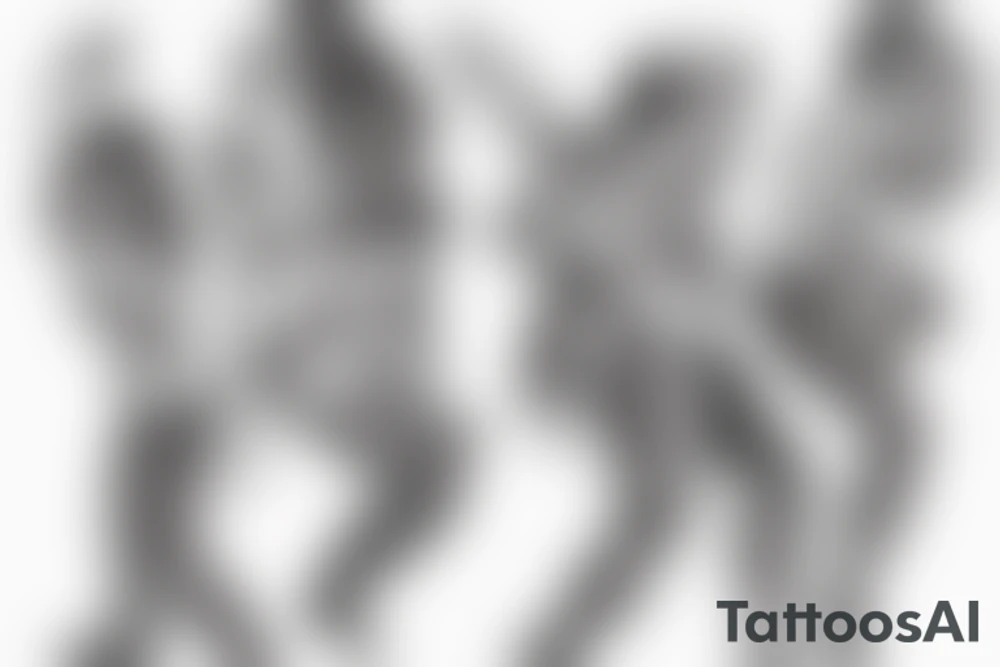 Two strong mules working as a team but struggling to drag something. With no people. Less shading and more line work tattoo idea