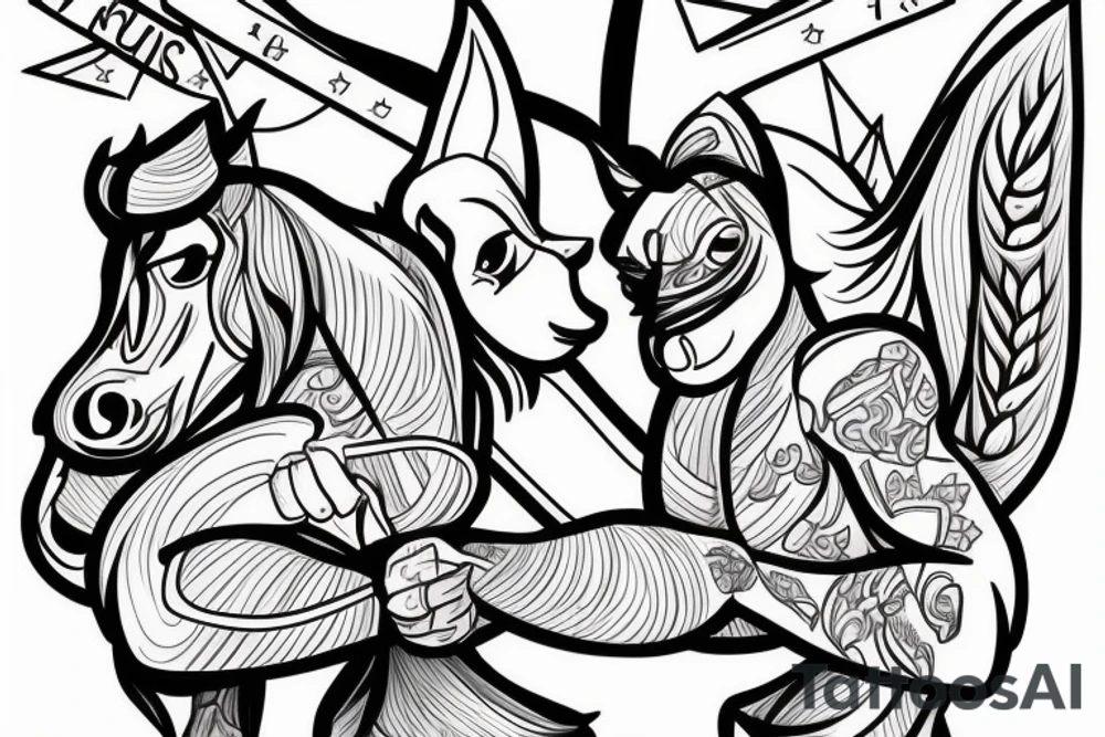 Two strong mules working tirelessly as a team to accomplish a goal. Less shading and more line work tattoo idea