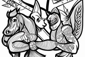 Two strong mules working tirelessly as a team to accomplish a goal. Less shading and more line work tattoo idea