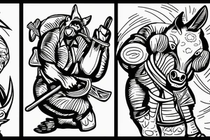 Two strong mules working tirelessly as a team to accomplish a goal. Less shading and more line work tattoo idea