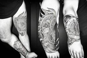 Two strong mules working tirelessly as a team to accomplish a goal. The mules will be facing in the same direction.  Less shading and more line work tattoo idea