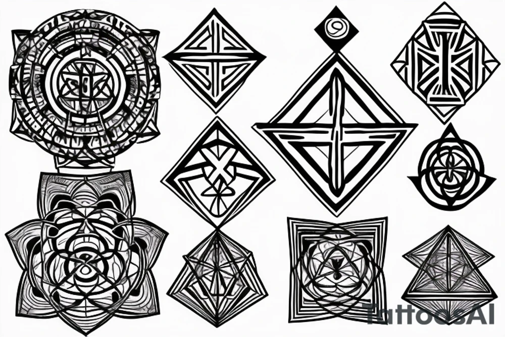 3 Crosses Back Tatoo, Surrounded by Sacred Geometry tattoo idea 3 Crosses Back Tatoo, Surrounded by Sacred Geometry tattoo idea