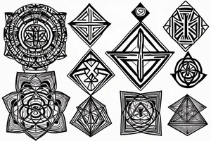 3 Crosses Back Tatoo, Surrounded by Sacred Geometry tattoo idea