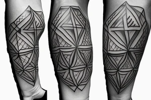 3 Crosses Back Tatoo, Surrounded by Sacred Geometry tattoo idea