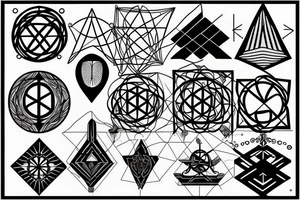 3 Christian Crosses Back Tatoo, Surrounded by Sacred Geometry tattoo idea