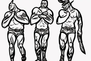 Two strong mules working tirelessly as a team to accomplish a goal. The mules will be facing in the same direction.  Less shading and more line work tattoo idea