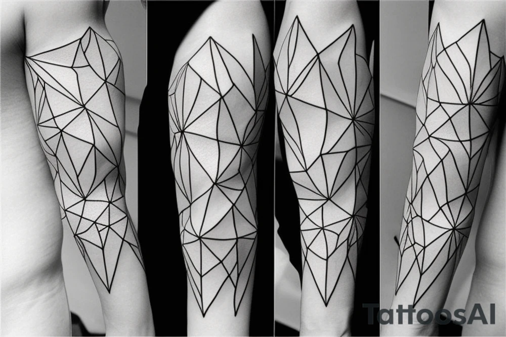 Minimalist geometric arm sleeve tattoo idea