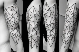 Minimalist geometric arm sleeve tattoo idea