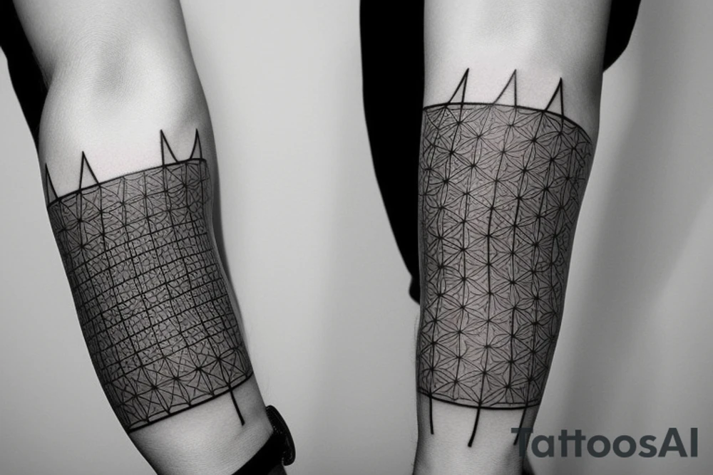 Minimalist geometric arm sleeve tattoo idea