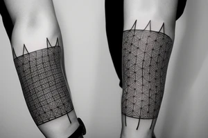 Minimalist geometric arm sleeve tattoo idea