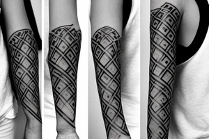 Minimalist geometric arm sleeve tattoo idea