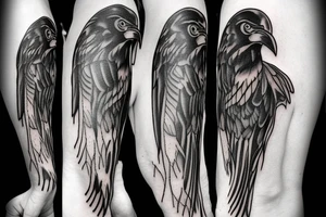 Raven heart sleeve tattoo idea