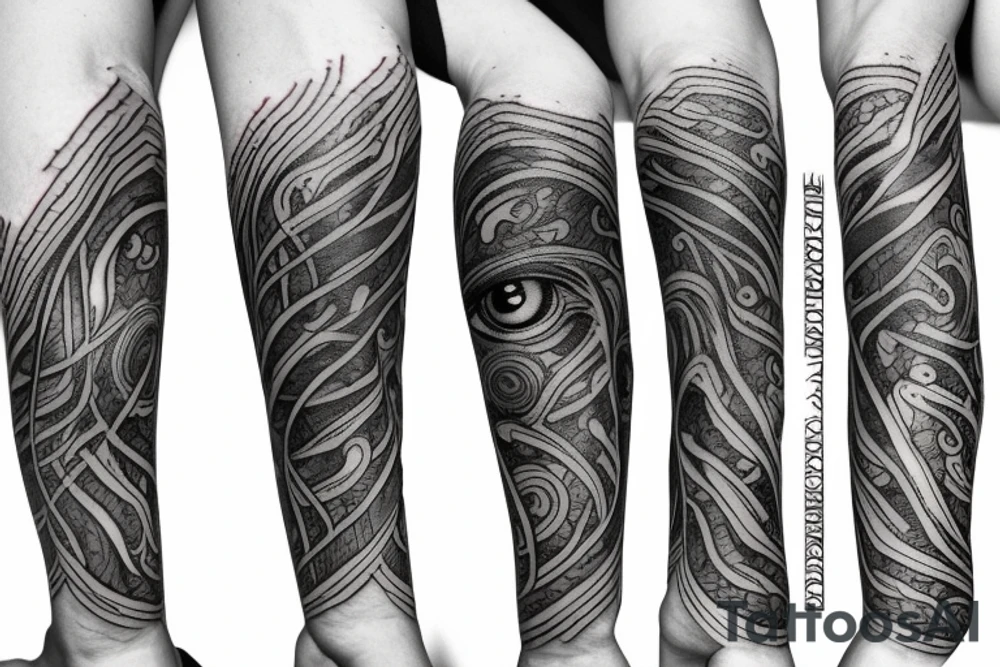 Nervous system third eye sleeve tattoo idea