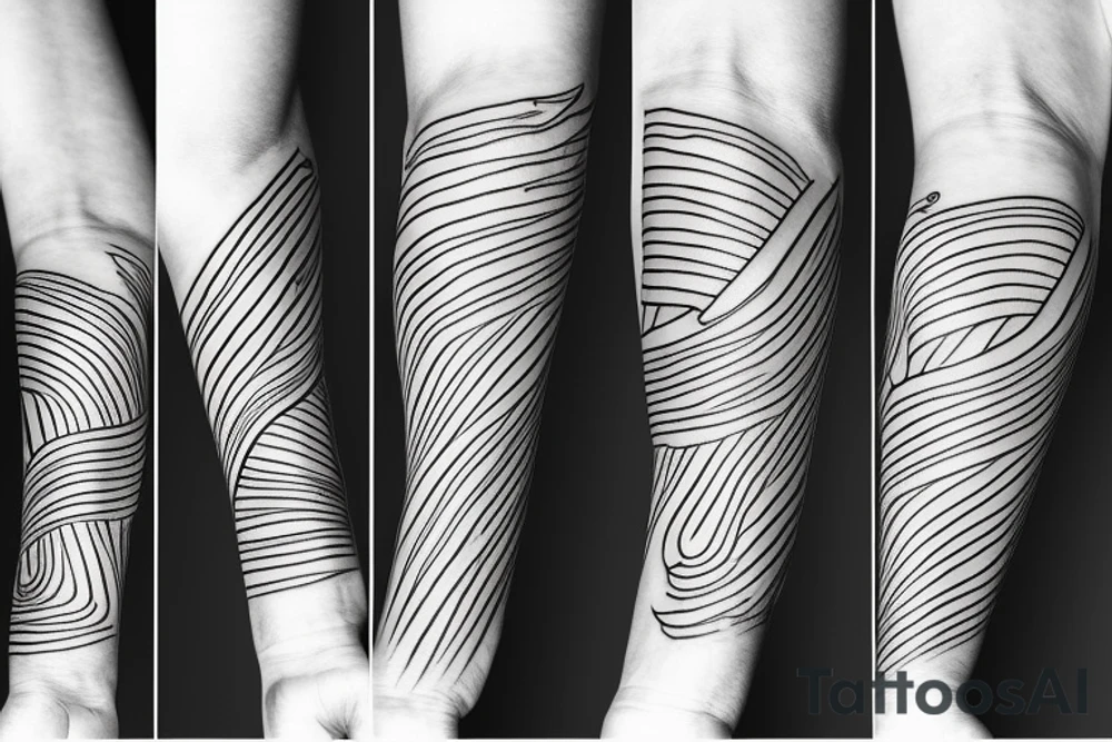 Lines arm sleeve tattoo idea