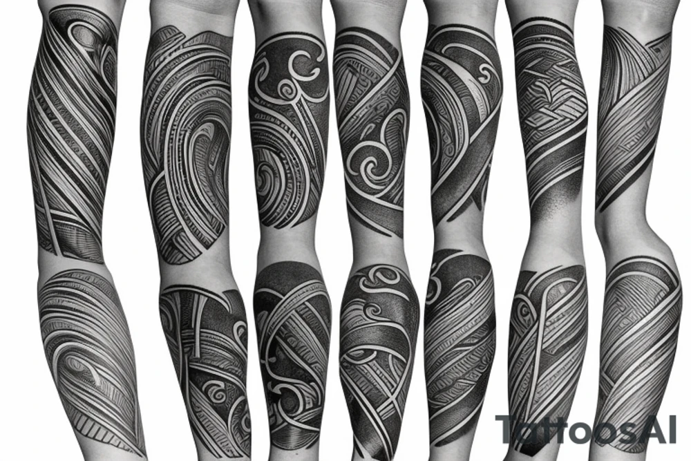 Lines arm sleeve tattoo idea
