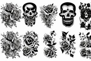 In love and death sleeve tattoo idea