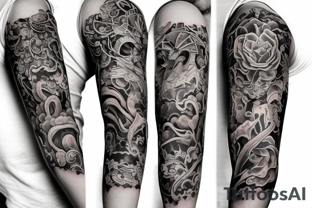 Life is brief sleeve tattoo idea