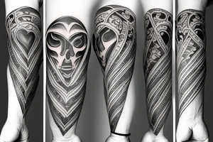 Hate and love sleeve tattoo idea