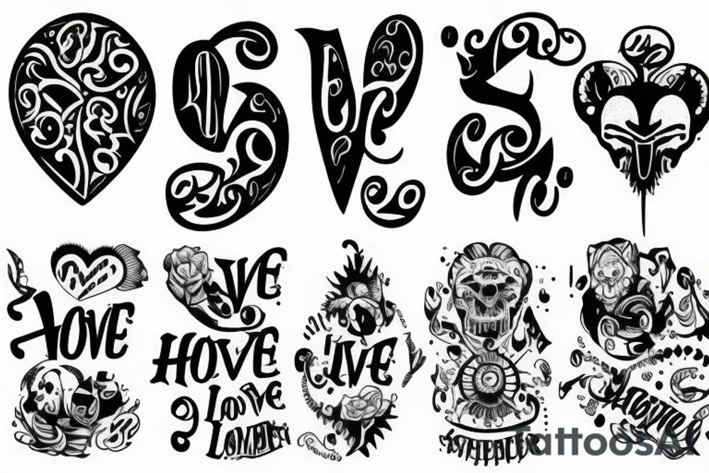 Hate and love sleeve tattoo idea
