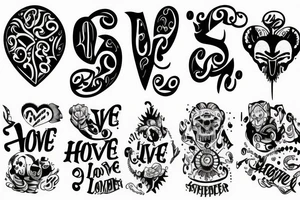 Hate and love sleeve tattoo idea