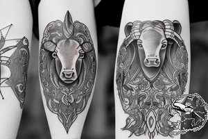 Astrological tattoo combining taurus, aries, and scorpio tattoo idea