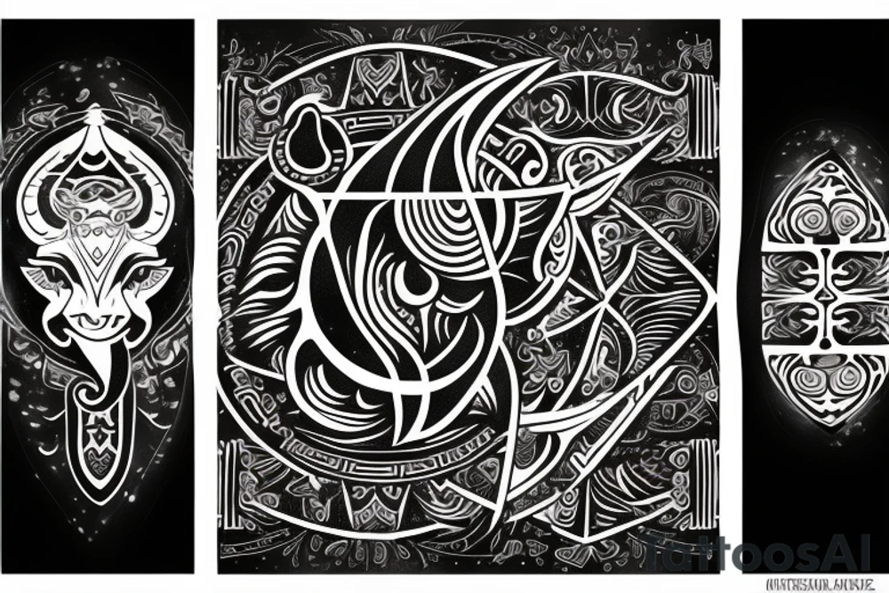 Astrological tattoo combining taurus, aries, and scorpio tattoo idea