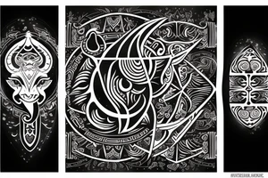 Astrological tattoo combining taurus, aries, and scorpio tattoo idea