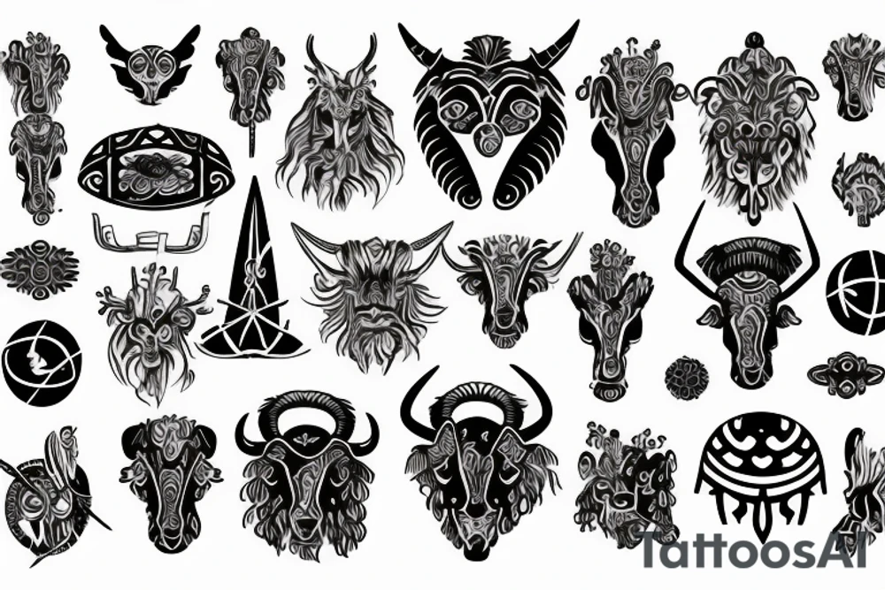 Combine the zodiac symbols for taurus, aries, and scorpio tattoo idea