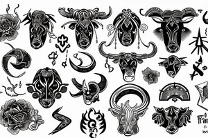 Combine the zodiac symbols for taurus, aries, and scorpio tattoo idea