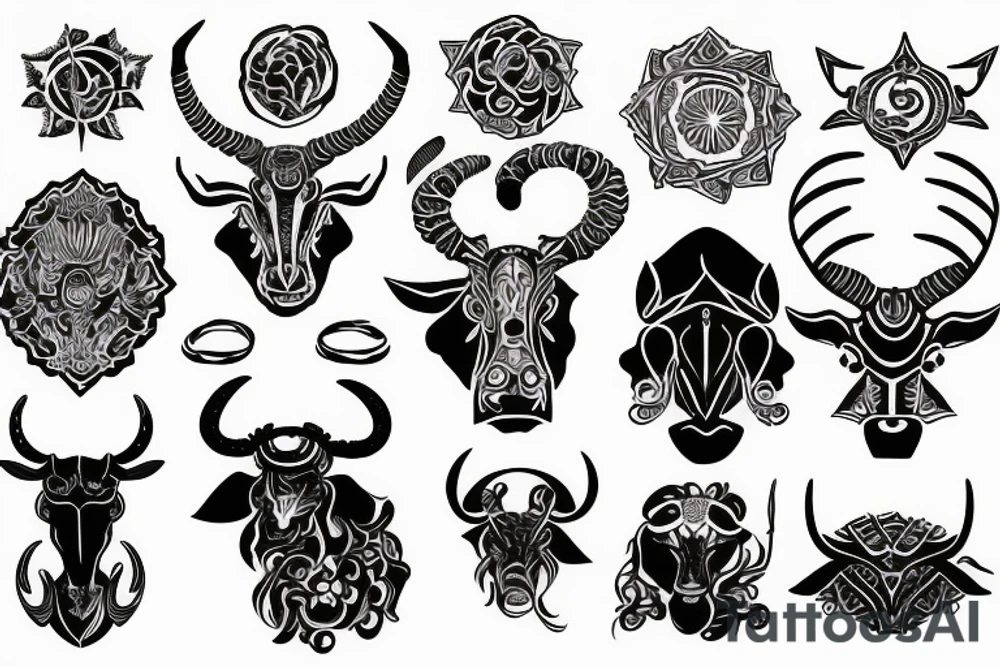 Combine the zodiac symbols for taurus, aries, and scorpio tattoo idea