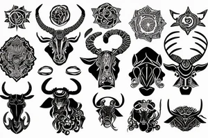 Combine the zodiac symbols for taurus, aries, and scorpio tattoo idea