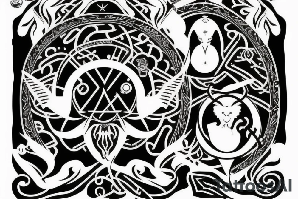 Combine the zodiac symbols for taurus, aries, and scorpio tattoo idea