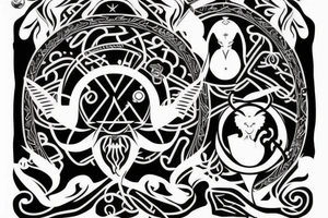 Combine the zodiac symbols for taurus, aries, and scorpio tattoo idea