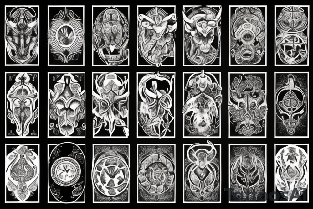 Combine the zodiac symbols for taurus, aries, and scorpio tattoo idea
