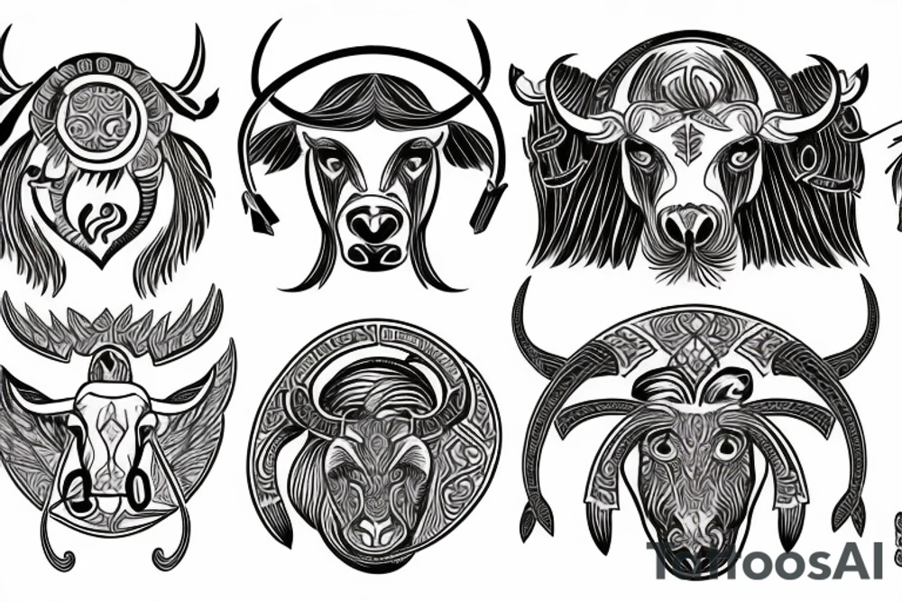 Combine the zodiac symbols for taurus, aries, and scorpio tattoo idea
