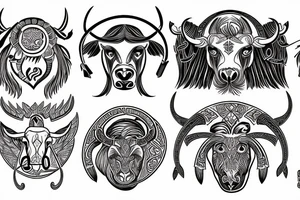 Combine the zodiac symbols for taurus, aries, and scorpio tattoo idea