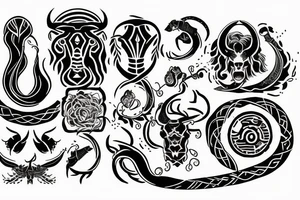 Combine the zodiac symbols for taurus, aries, and scorpio tattoo idea