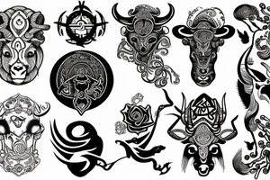 Combine the zodiac symbols for taurus, aries, and scorpio tattoo idea