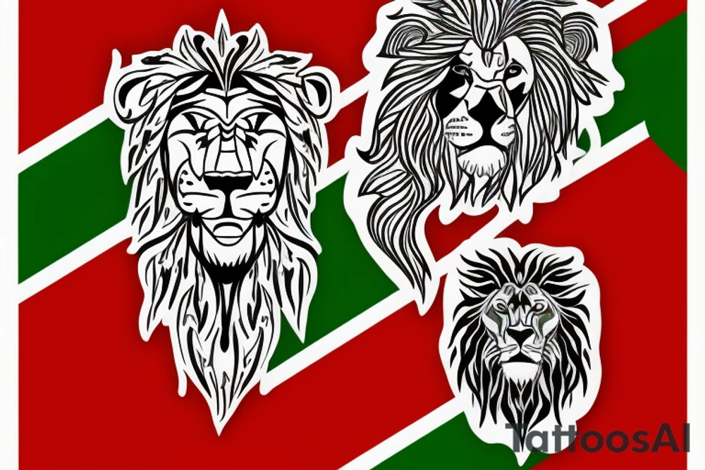 bulgarian flag with a lion tattoo idea