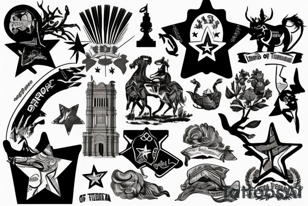 State of texas with background tattoo idea