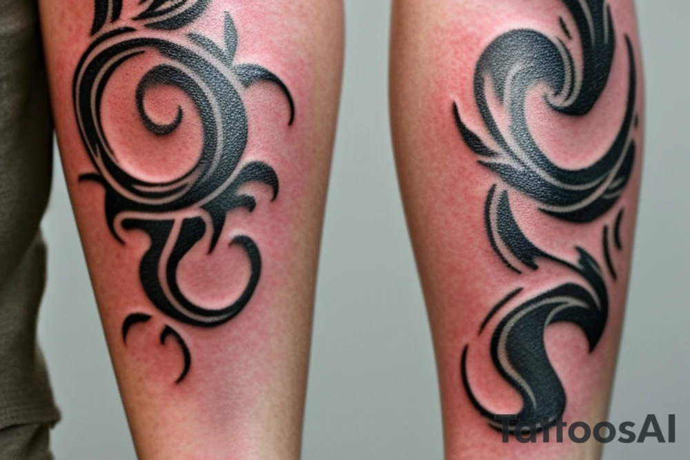 The tattoo will feature a fusion of the Scorpio and Taurus symbols, intertwining to form a unified shape. The Scorpio can be represented with its striking stinger and tapered tail, while the Taurus can be depicted with its majestic horns. These elements will blend together in a stylish and harmonious manner, emphasizing the merging of energies from both signs. Harmonious color tones can be used to complement the design and express the balance between them. tattoo idea