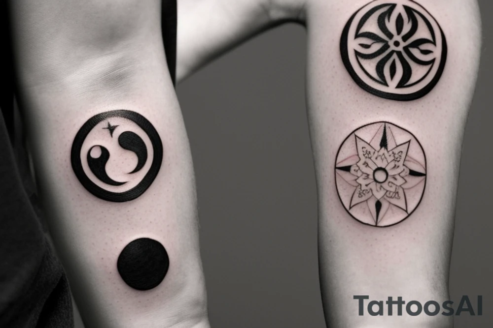 The Japanese-style tattoo will center around the yin-yang symbol, representing the duality and interconnectedness of opposing forces. The black half of the yin-yang will seamlessly blend into the white half, and vice versa, symbolizing how each side contains a small part of its opposite. The design can be embellished with traditional Japanese elements like cherry blossoms, waves, or dragons to add a touch of Eastern culture and symbolism.

The tattoo will serve as a reminder of the harmony that exists in embracing both light and dark, positive and negative, and finding balance in all aspects of life. It will reflect the Eastern wisdom that acknowledges the complementary nature of opposing forces. tattoo idea