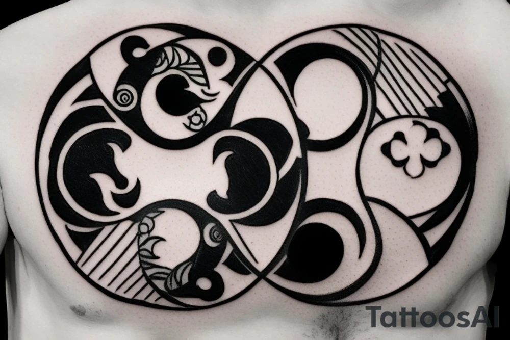 The Japanese-style tattoo will center around the yin-yang symbol, representing the duality and interconnectedness of opposing forces. The black half of the yin-yang will seamlessly blend into the white half, and vice versa, symbolizing how each side contains a small part of its opposite. The design can be embellished with traditional Japanese elements like cherry blossoms, waves, or dragons to add a touch of Eastern culture and symbolism.

The tattoo will serve as a reminder of the harmony that exists in embracing both light and dark, positive and negative, and finding balance in all aspects of life. It will reflect the Eastern wisdom that acknowledges the complementary nature of opposing forces. tattoo idea