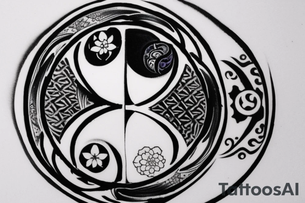 The Japanese-style tattoo will center around the yin-yang symbol, representing the duality and interconnectedness of opposing forces. The black half of the yin-yang will seamlessly blend into the white half, and vice versa, symbolizing how each side contains a small part of its opposite. The design can be embellished with traditional Japanese elements like cherry blossoms, waves, or dragons to add a touch of Eastern culture and symbolism.

The tattoo will serve as a reminder of the harmony that exists in embracing both light and dark, positive and negative, and finding balance in all aspects of life. It will reflect the Eastern wisdom that acknowledges the complementary nature of opposing forces. tattoo idea