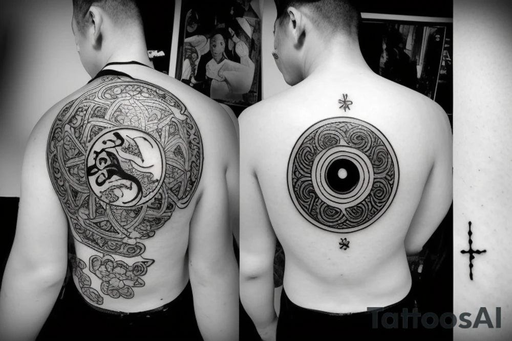 The Japanese-style tattoo will center around the yin-yang symbol, representing the duality and interconnectedness of opposing forces. The black half of the yin-yang will seamlessly blend into the white half, and vice versa, symbolizing how each side contains a small part of its opposite. The design can be embellished with traditional Japanese elements like cherry blossoms, waves, or dragons to add a touch of Eastern culture and symbolism.

The tattoo will serve as a reminder of the harmony that exists in embracing both light and dark, positive and negative, and finding balance in all aspects of life. It will reflect the Eastern wisdom that acknowledges the complementary nature of opposing forces. tattoo idea