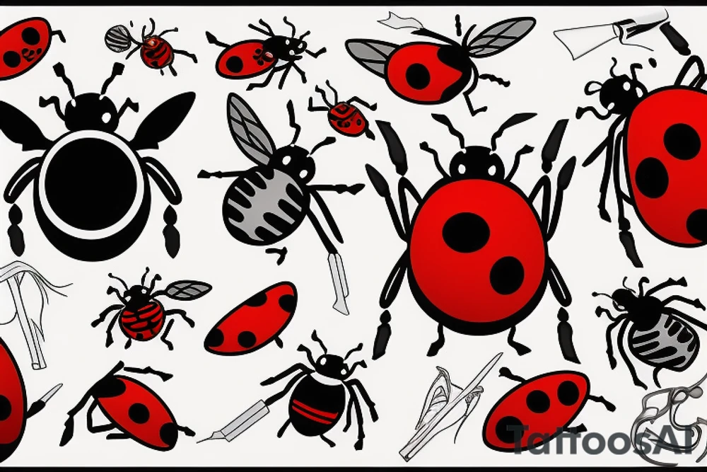 evil lady bug tattoo idea